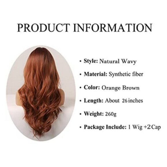 𝅺women Natural Synthetic Hair Wig Auburn - Picture 5 of 7